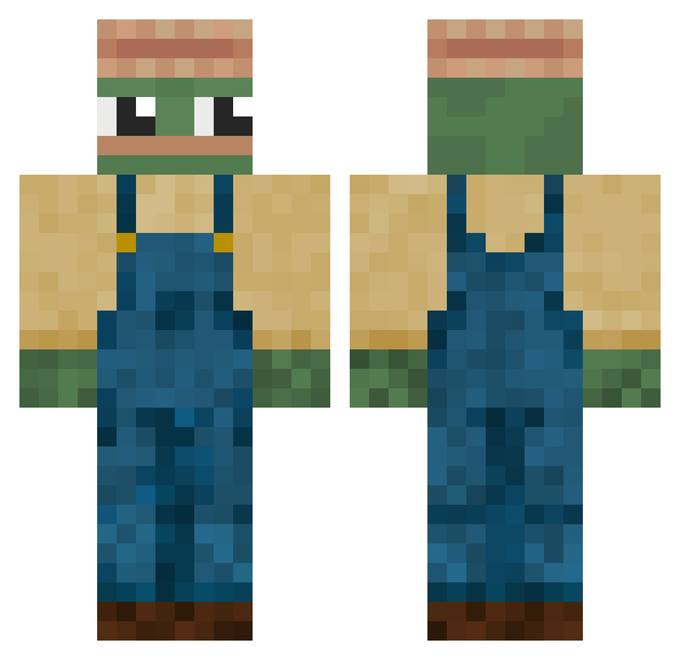 Pwinga Minecraft skin, front and back view