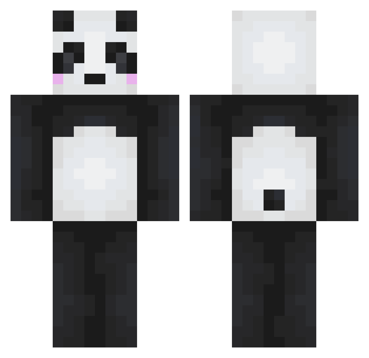 ShrubsoBubso Minecraft skin, front and back view