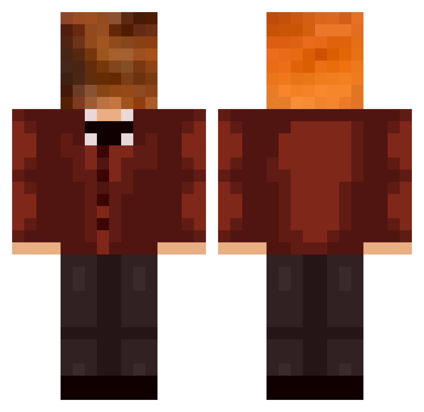 MarsHead Minecraft skin, front and back view
