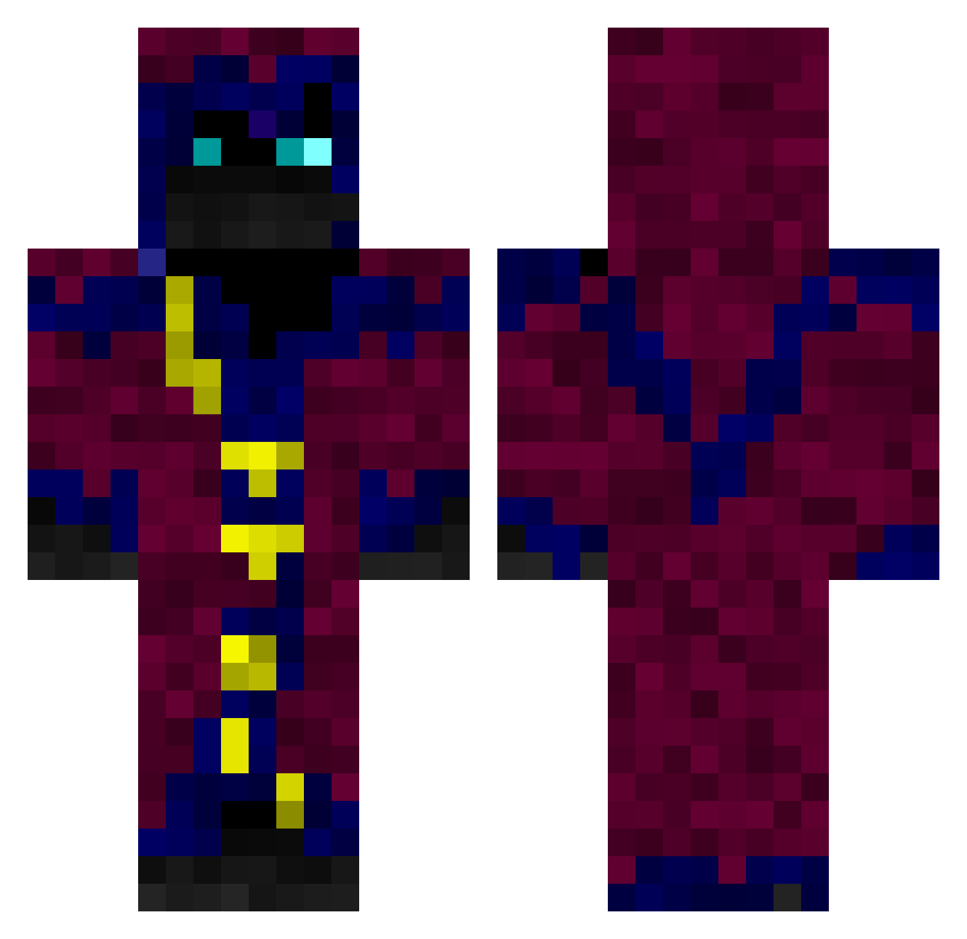 Vigil47 Minecraft skin, front and back view