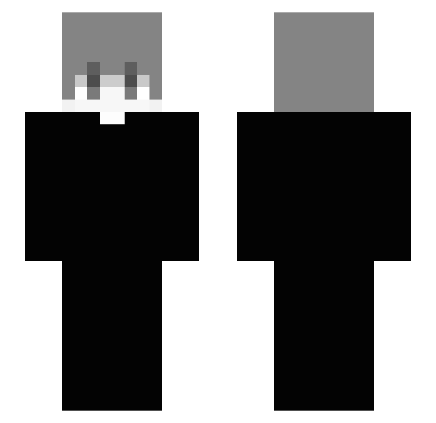 unhesitating Minecraft skin, front and back view