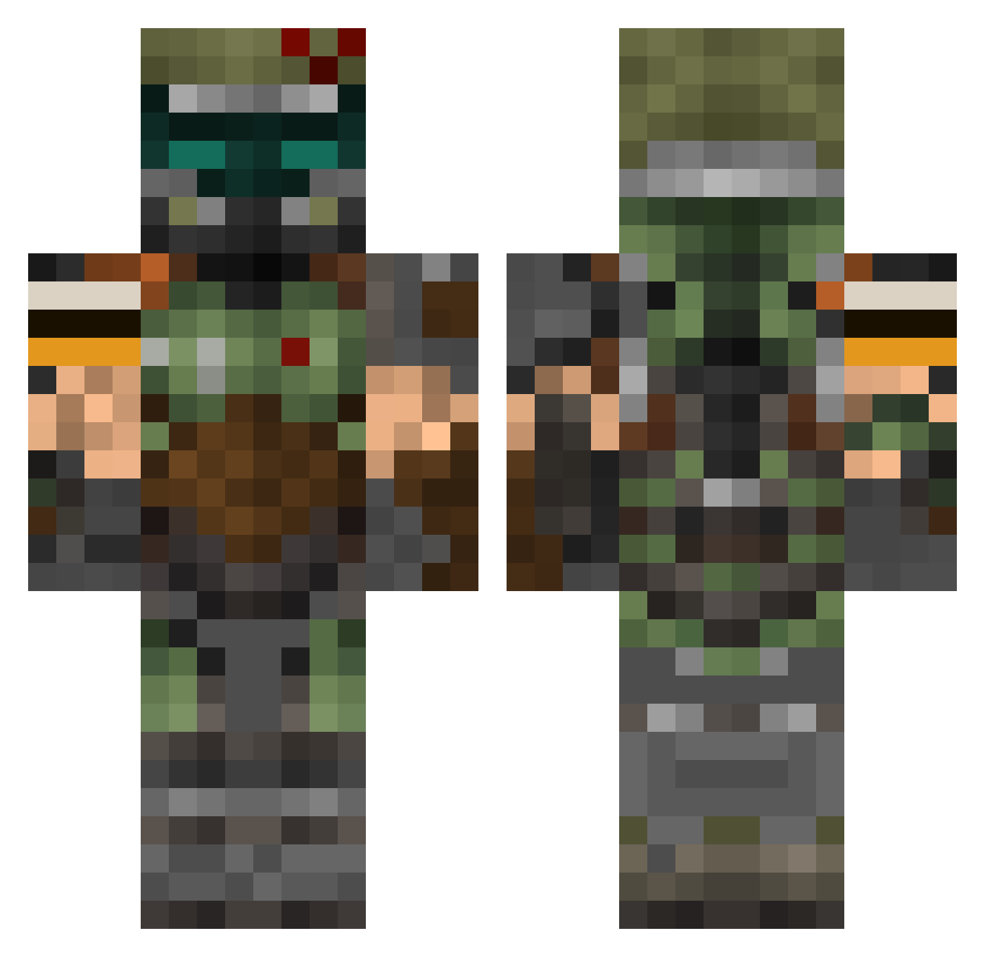 stillhotman Minecraft skin, front and back view