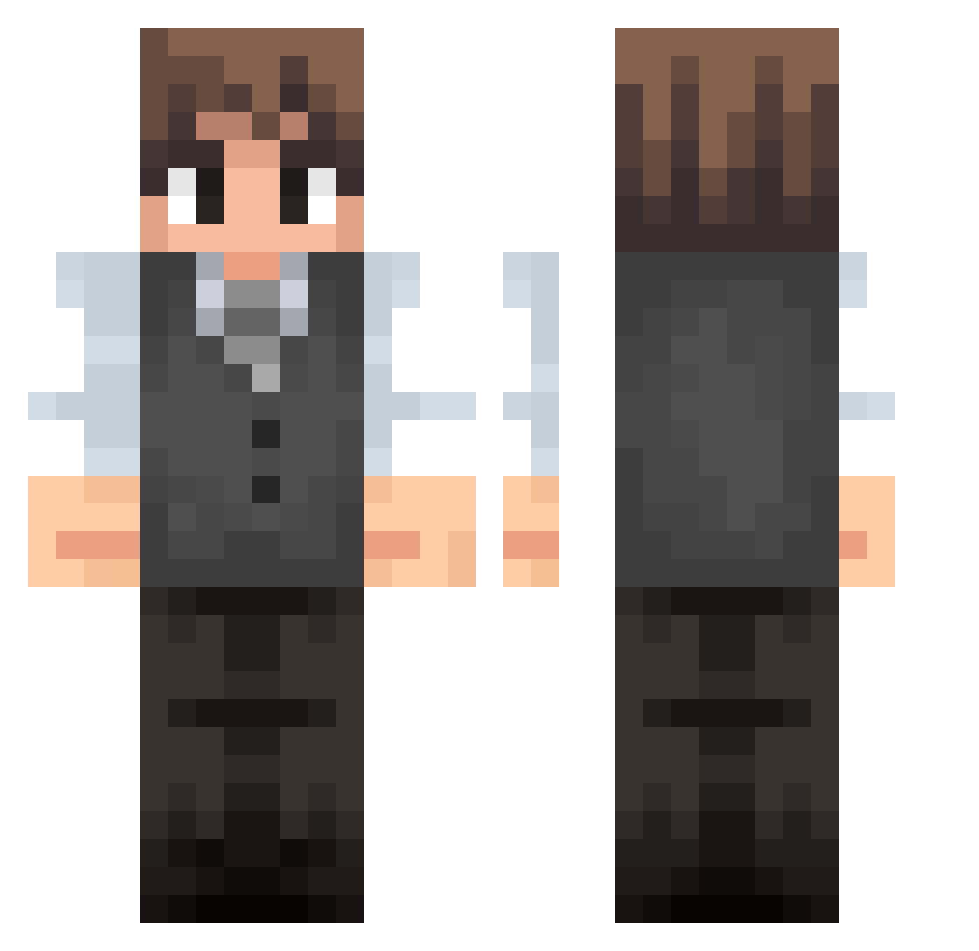 Zecitaz Minecraft skin, front and back view