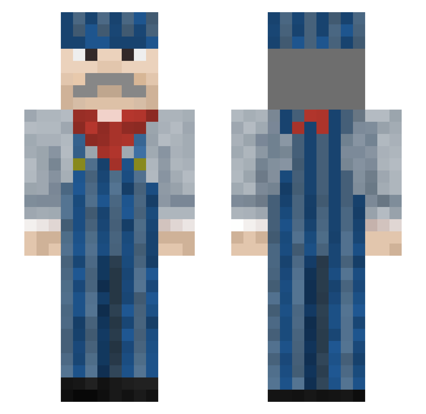 SchnusiPapa Minecraft skin, front and back view