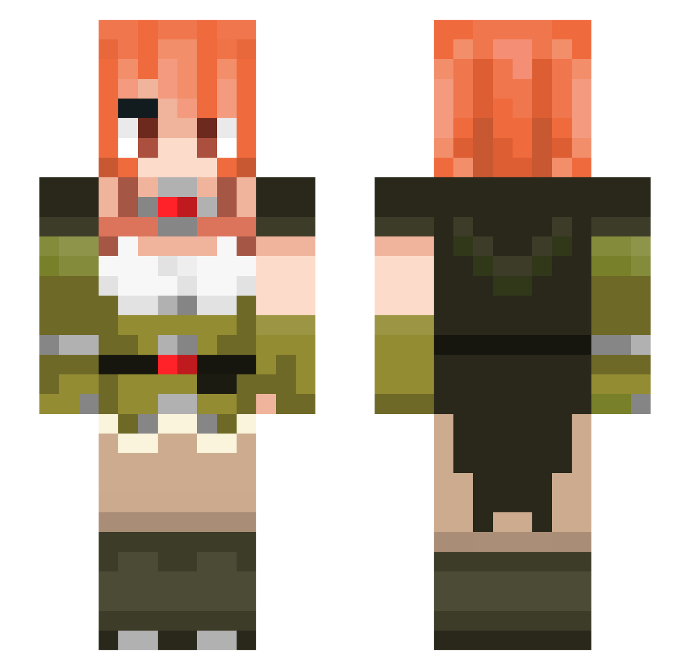 greenelixirs Minecraft skin, front and back view