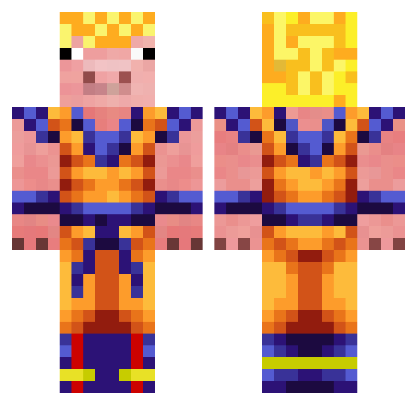 Siqhano Minecraft skin, front and back view