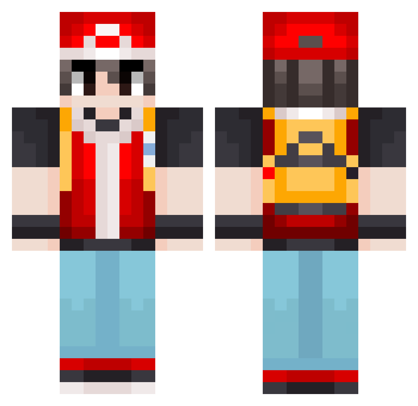 Jozy Minecraft skin, front and back view