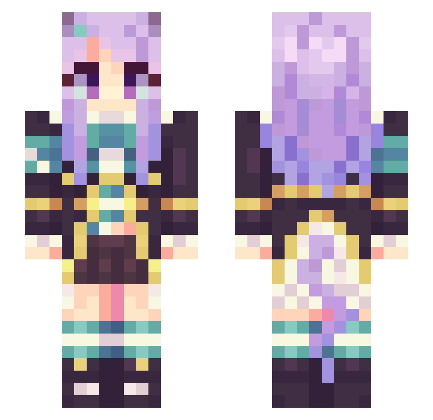 Aerobic115 Minecraft skin, front and back view