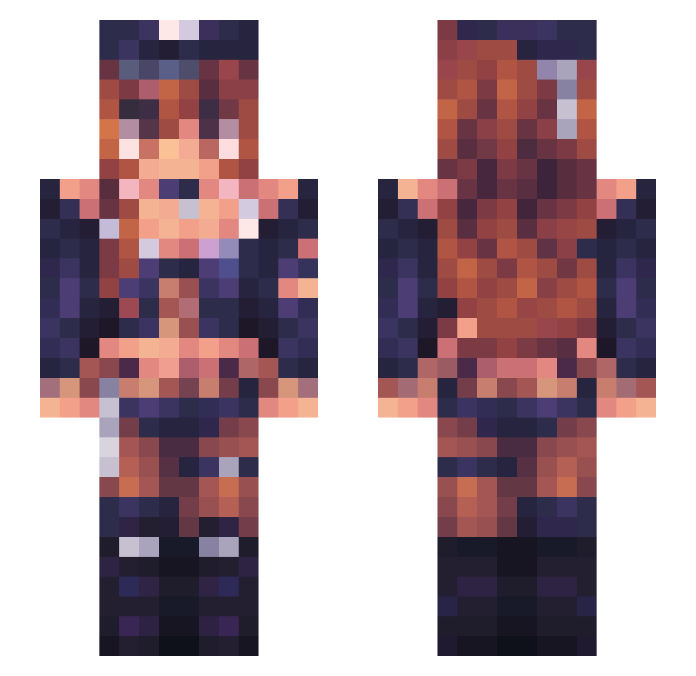 Rosa_Scarlet Minecraft skin, front and back view