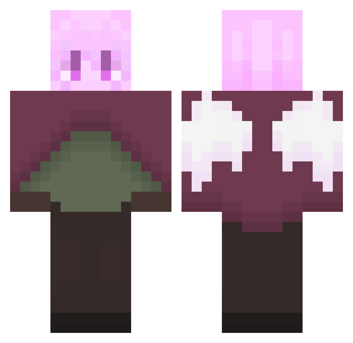 Anonymous_K_ Minecraft skin, front and back view