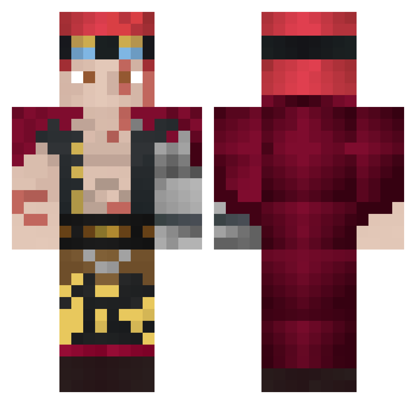 Trifa Minecraft skin, front and back view