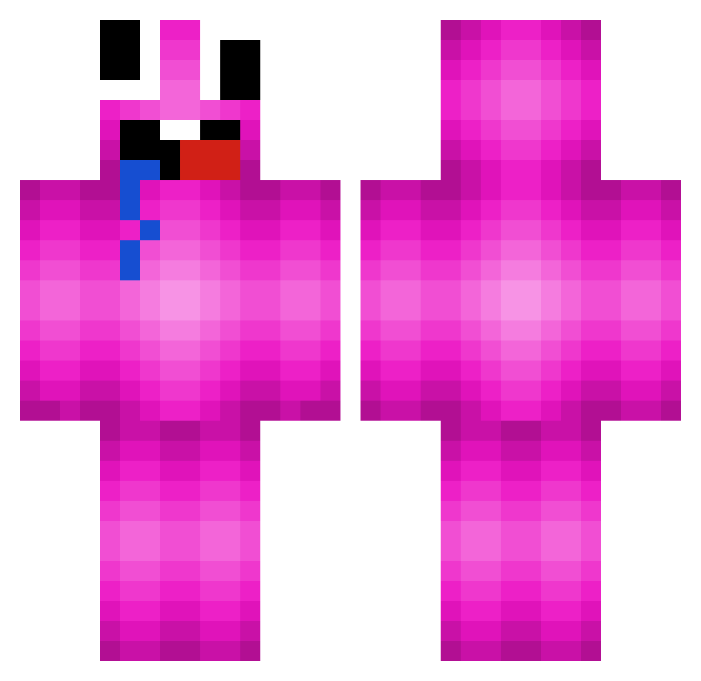 vpwd Minecraft skin, front and back view