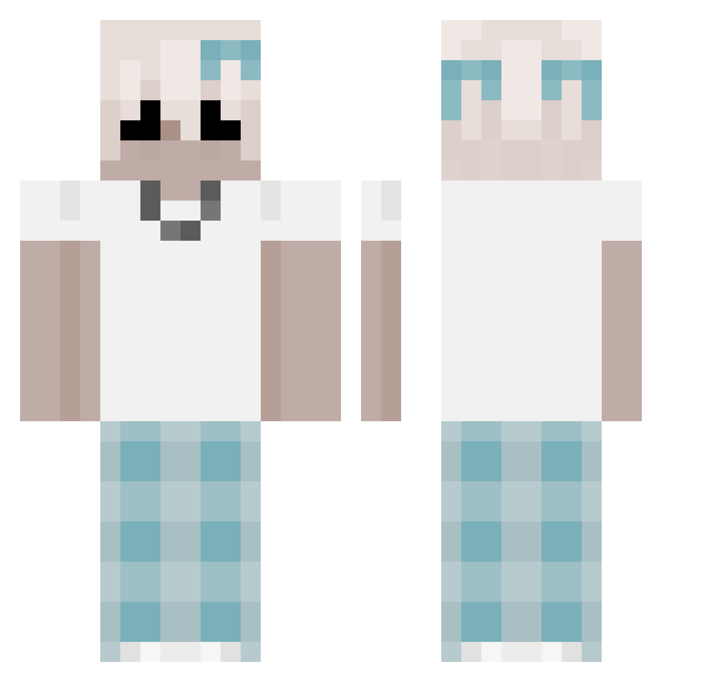 lubietegry Minecraft skin, front and back view
