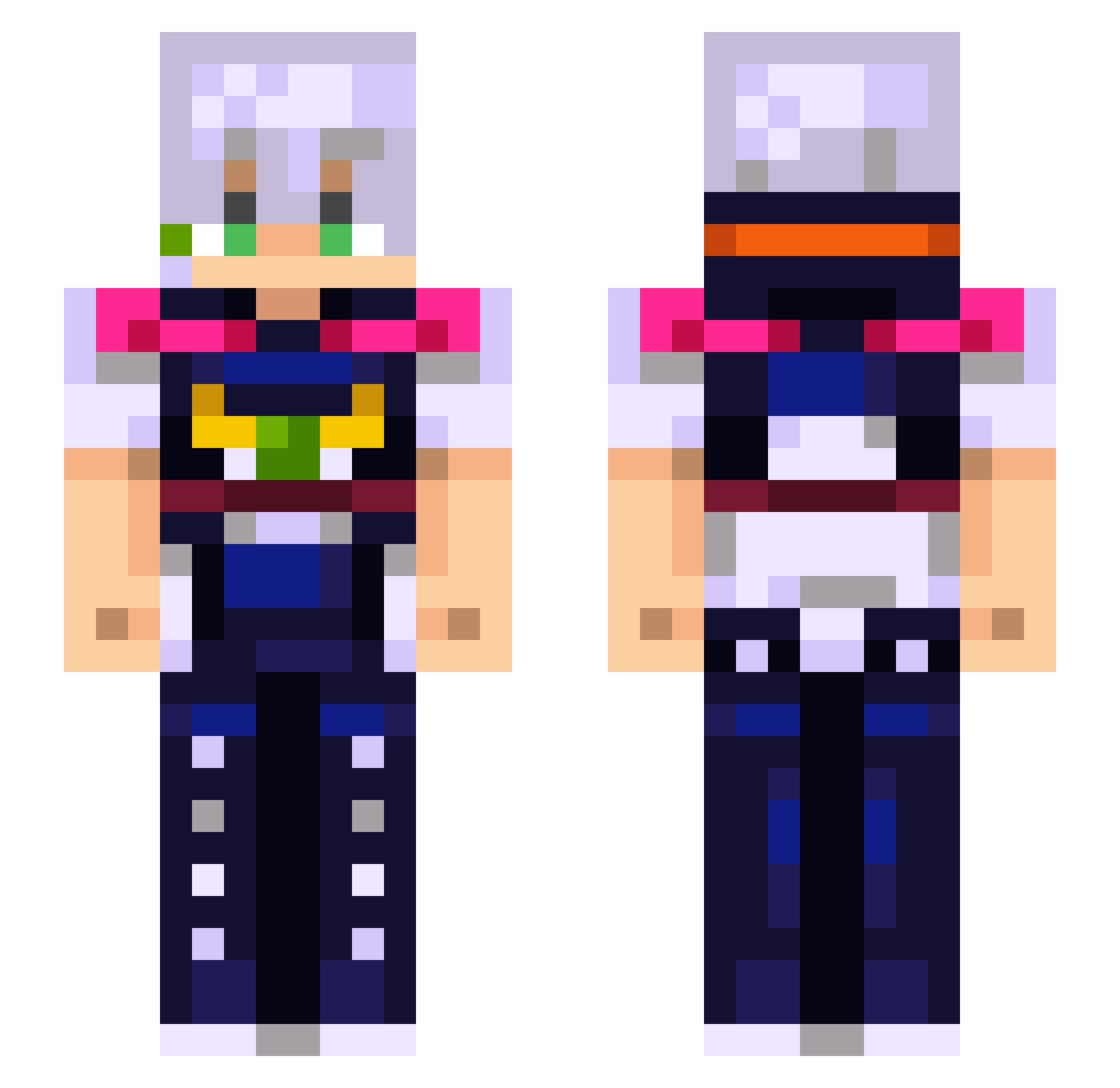 Rhytro Minecraft skin, front and back view