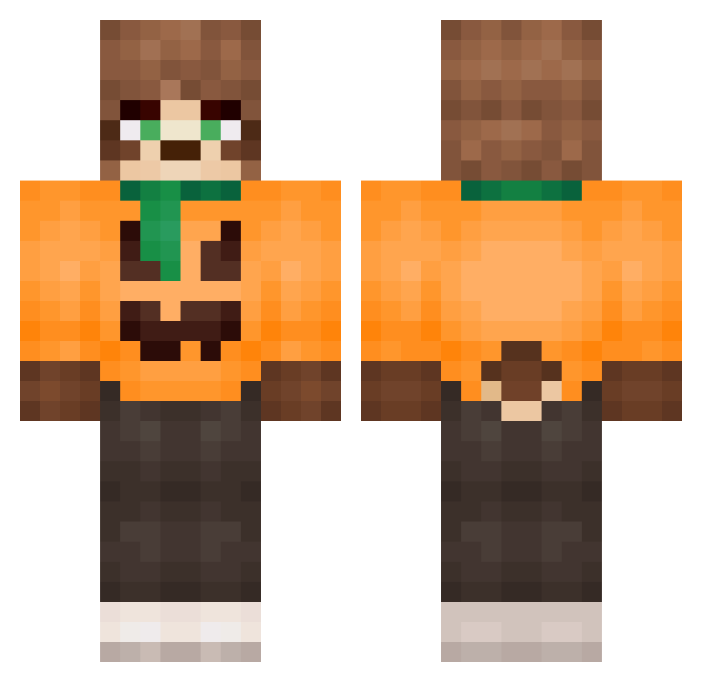 GlitchedMeerkat Minecraft skin, front and back view