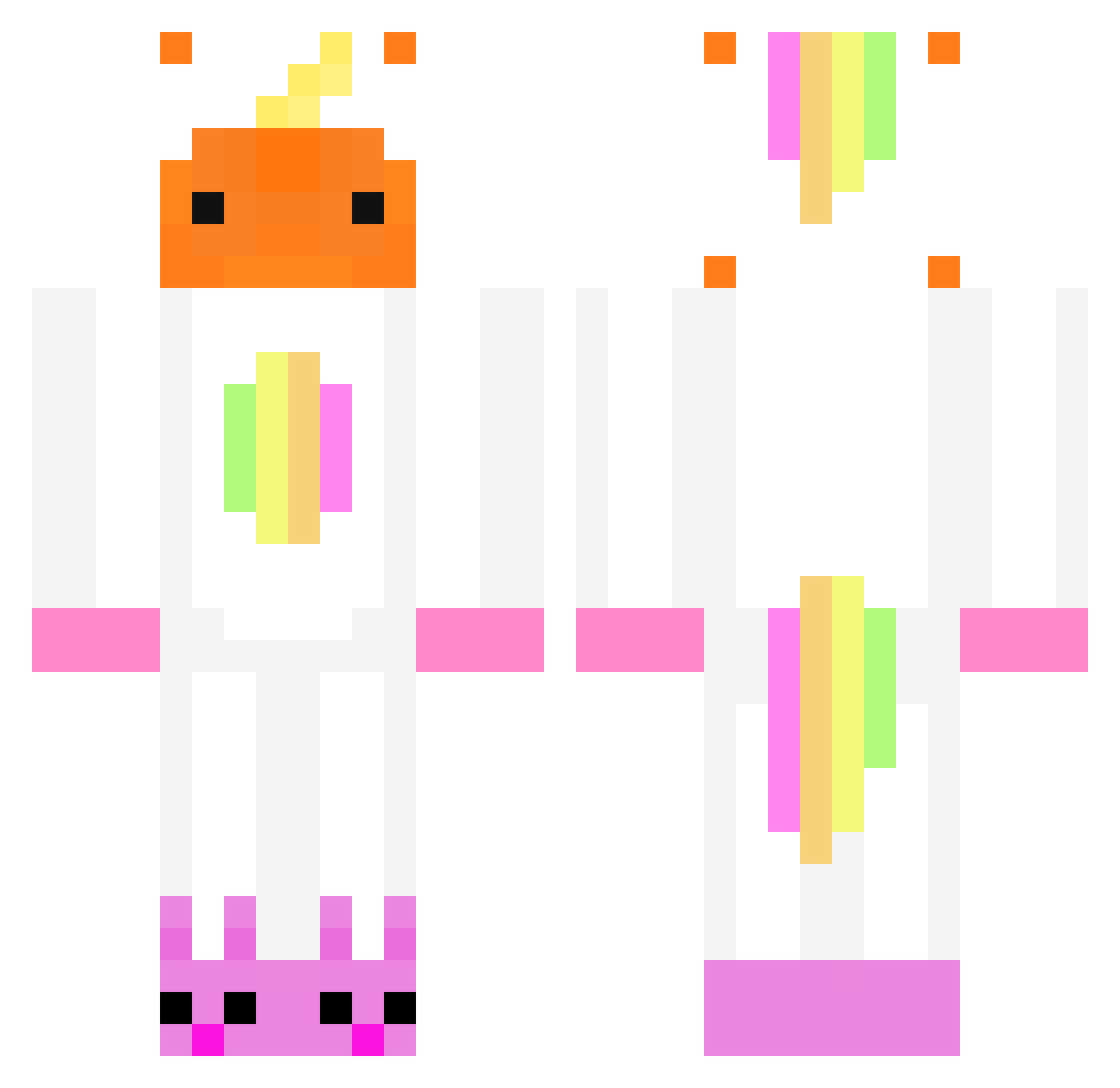 wedwannn Minecraft skin, front and back view