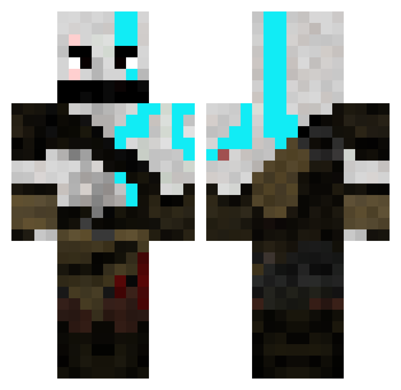 Clipper6 Minecraft skin, front and back view