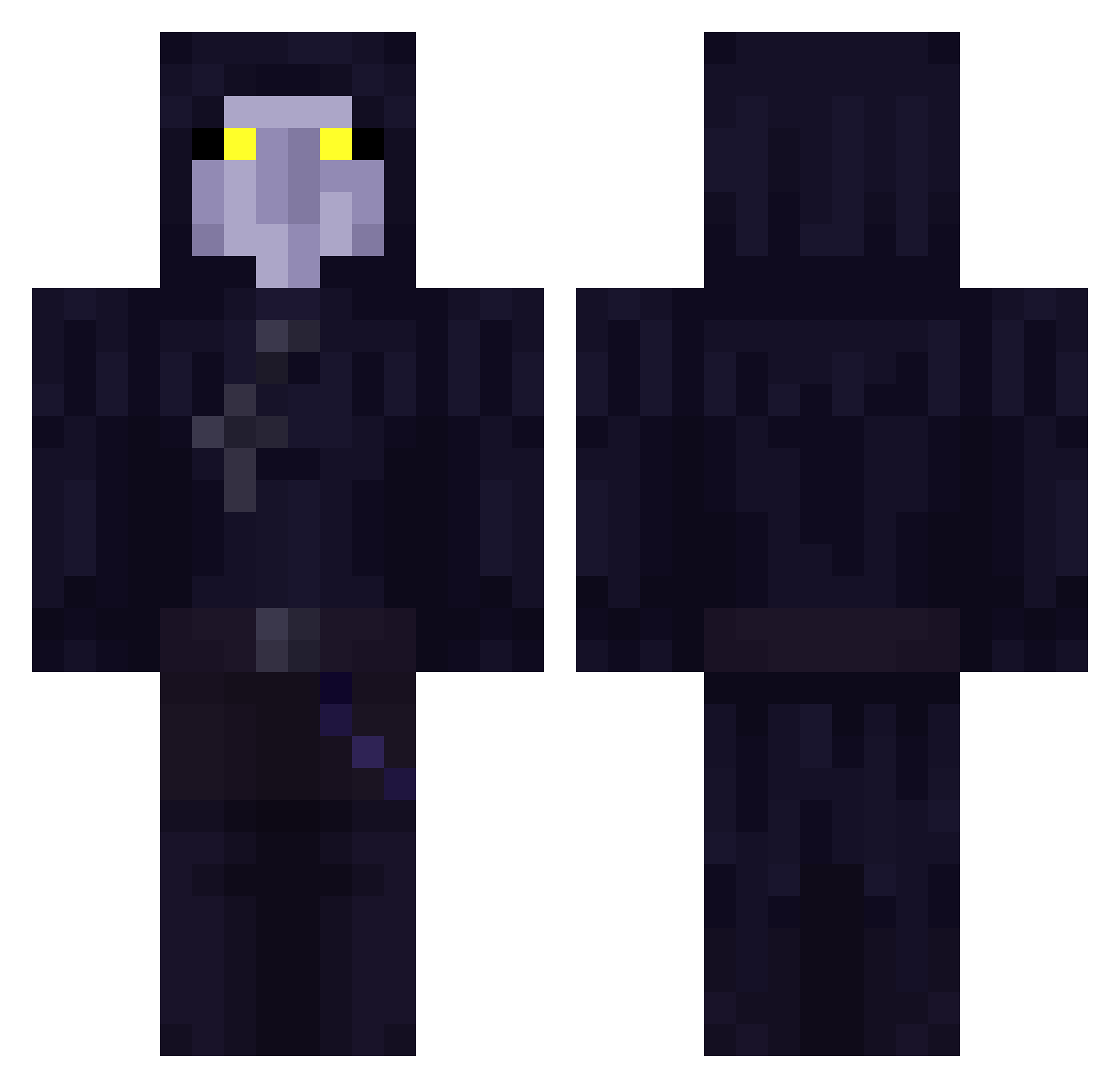 ConfusedPrawn159 Minecraft skin, front and back view