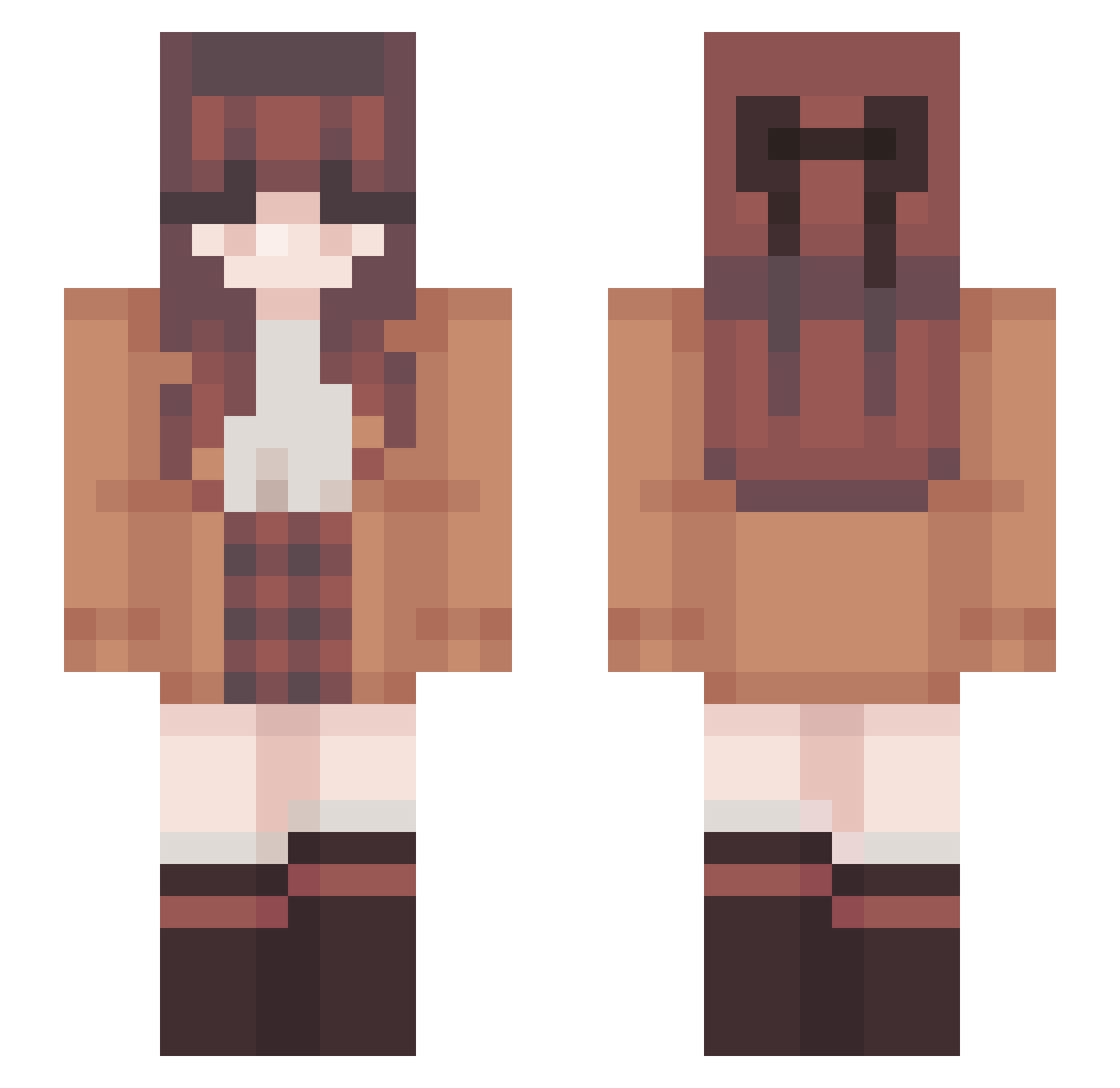 Tamarindo64 Minecraft skin, front and back view