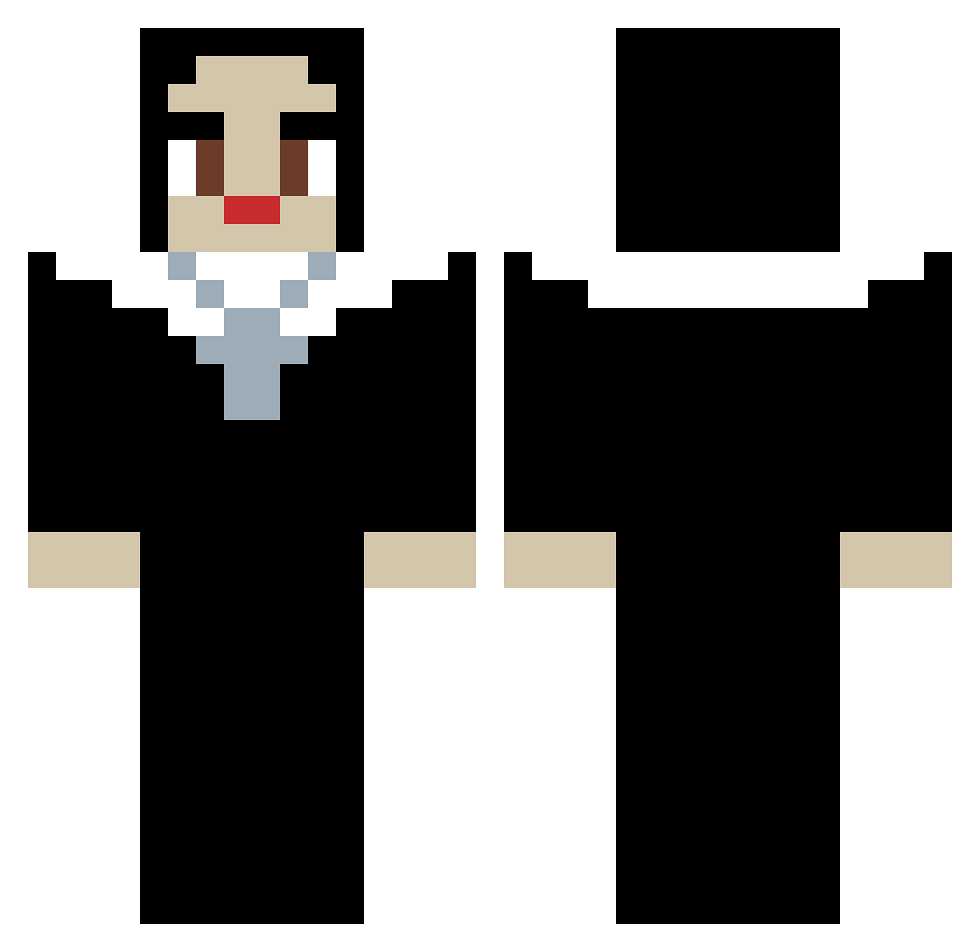 CHEATZERY Minecraft skin, front and back view