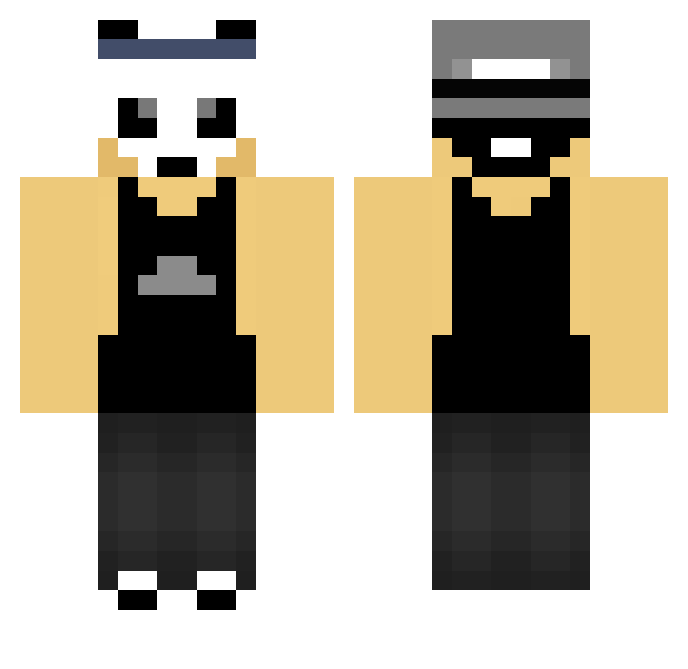 Hunterow Minecraft skin, front and back view