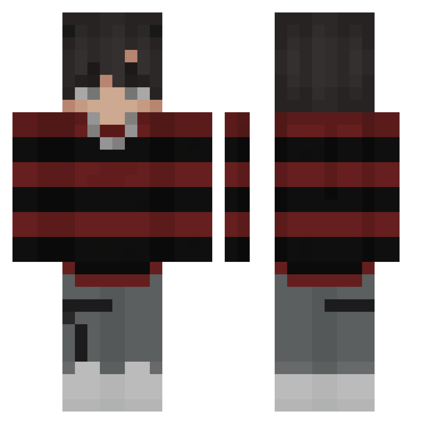 UpSyrndrome Minecraft skin, front and back view