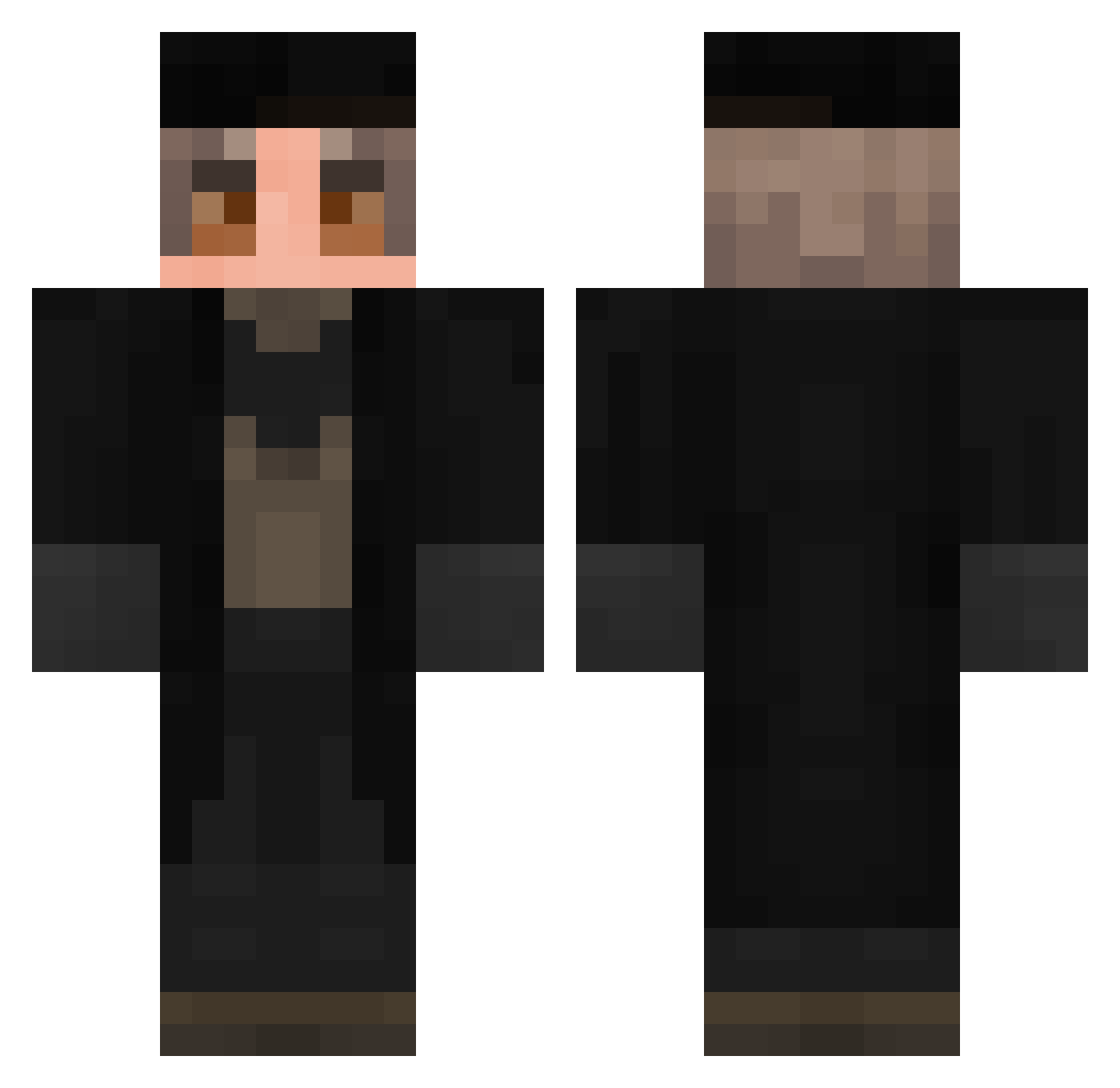 EthanFindsOut Minecraft skin, front and back view