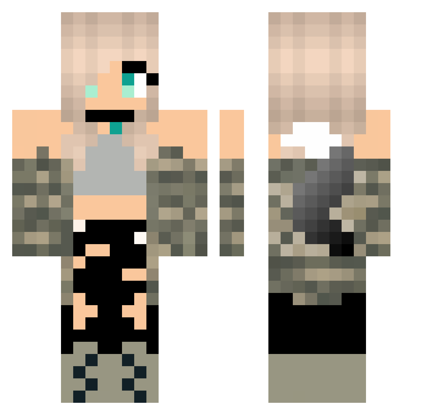 FredrickBanting Minecraft skin, front and back view