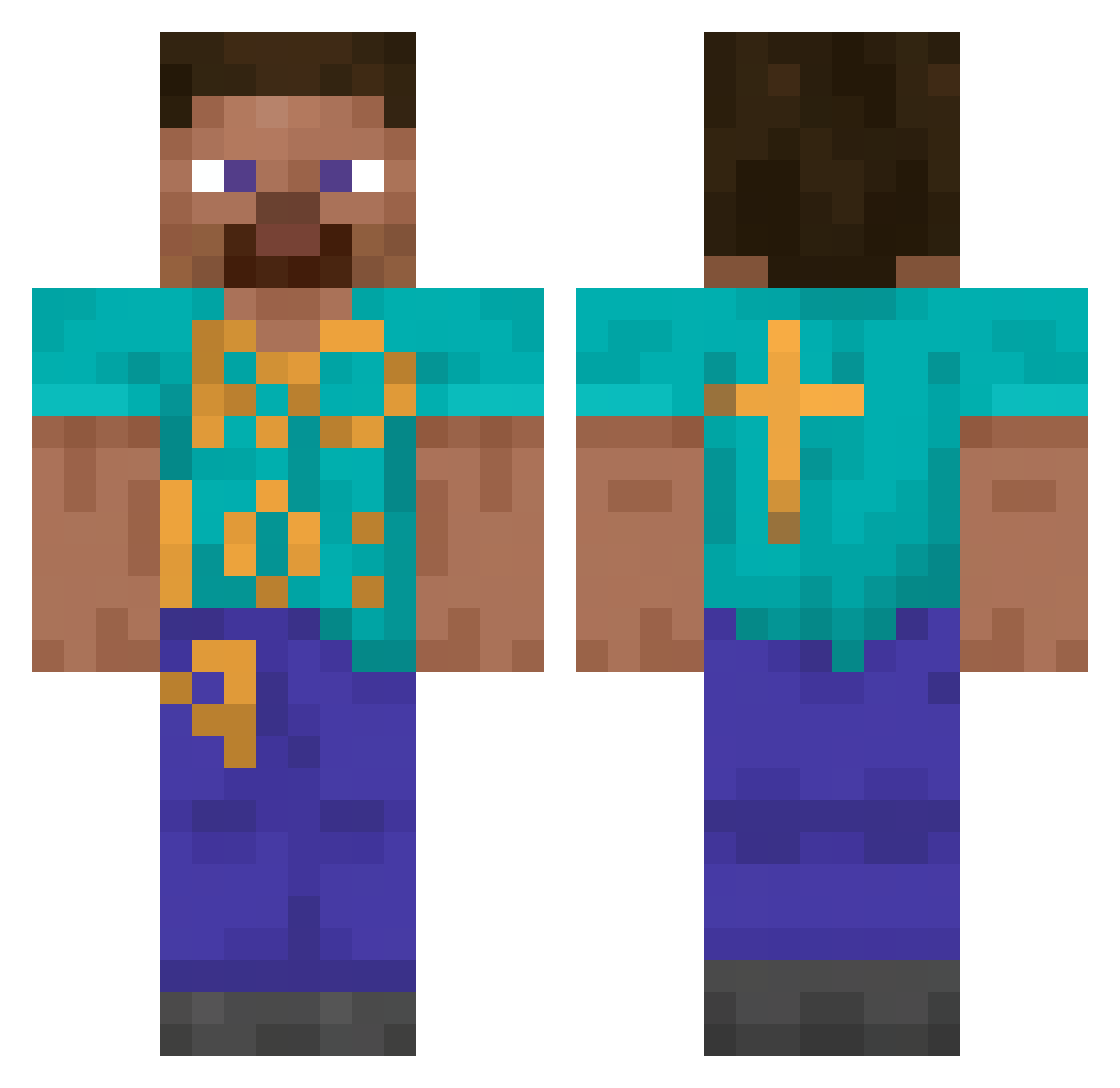 _SmileyOS_ Minecraft skin, front and back view