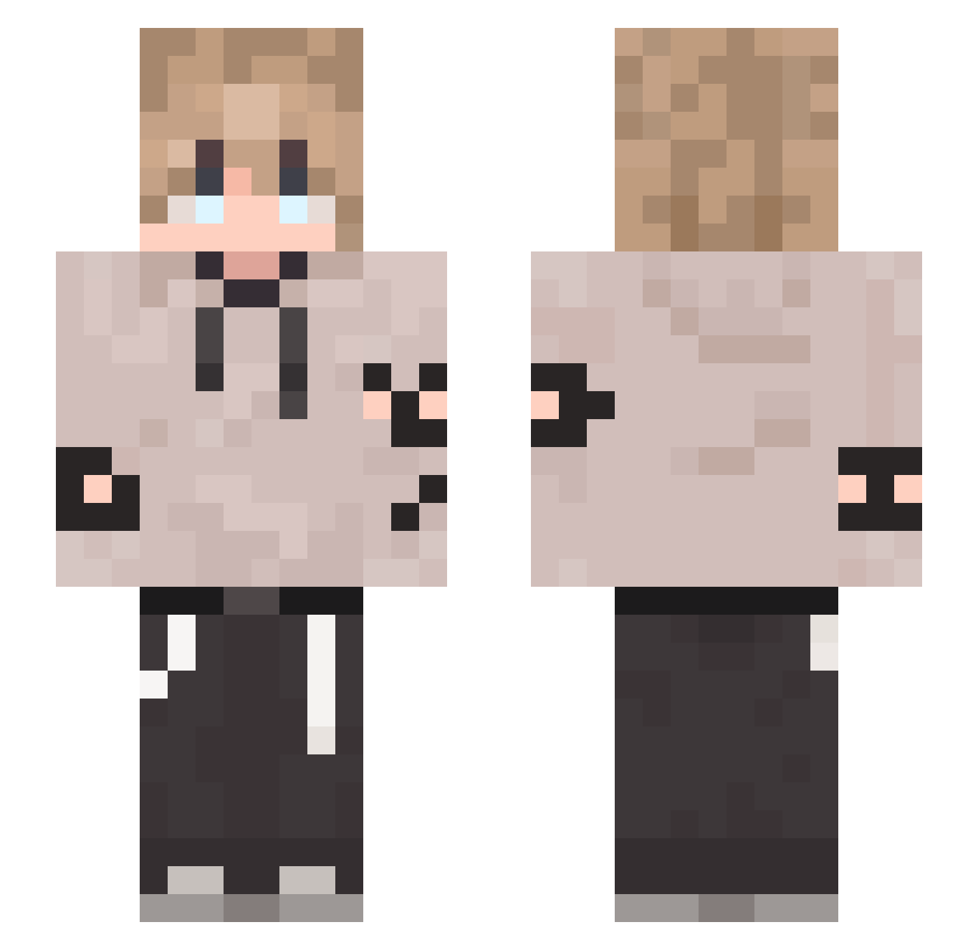 Zarioca Minecraft skin, front and back view