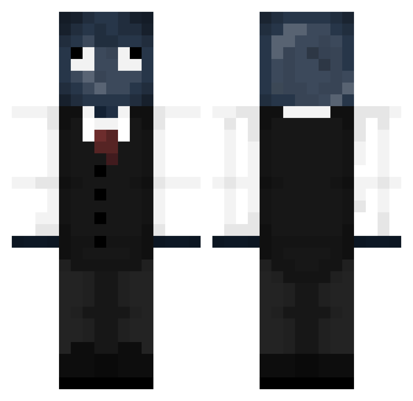 SquidyDun Minecraft skin, front and back view