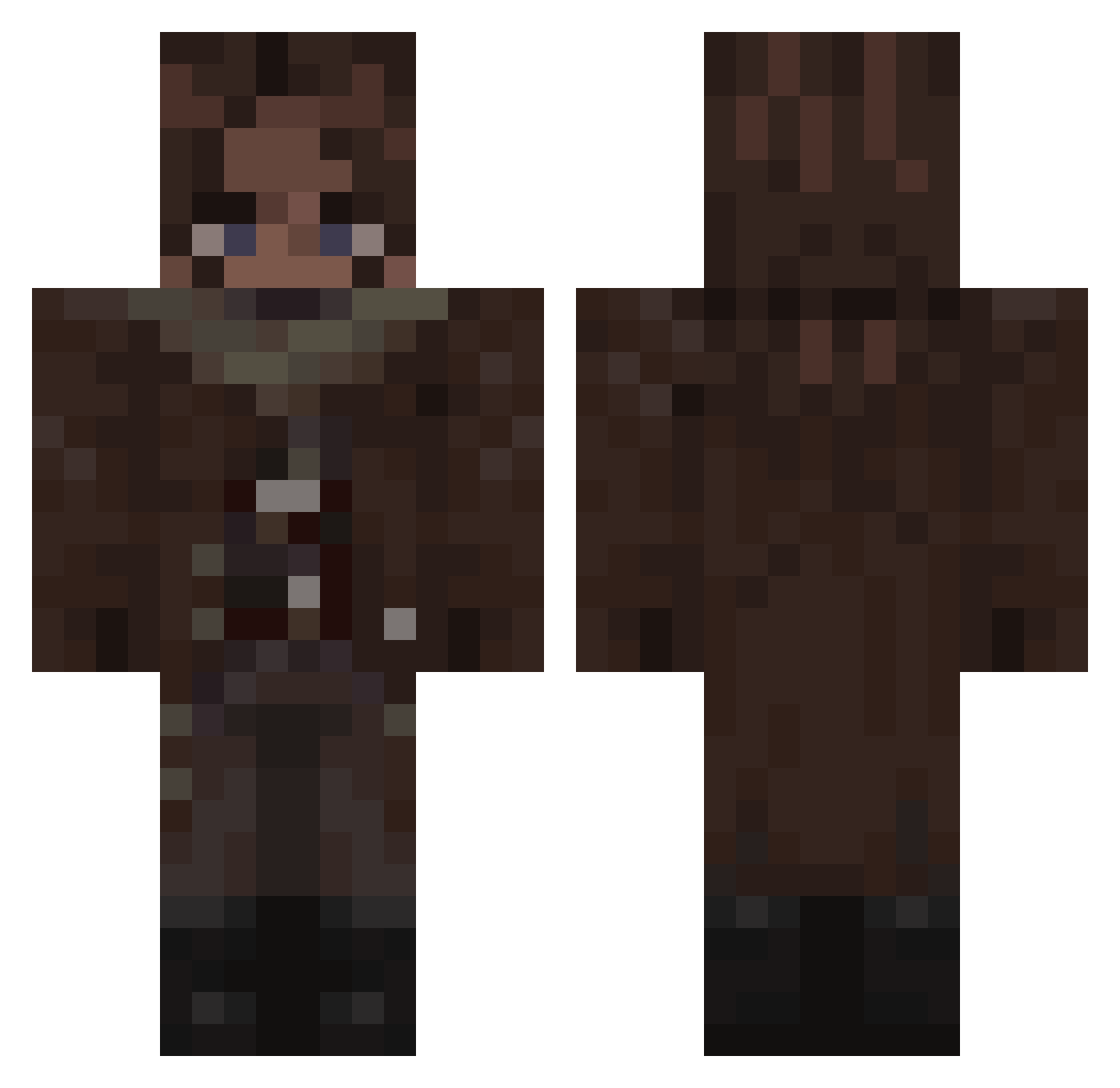 Baiano064 Minecraft skin, front and back view