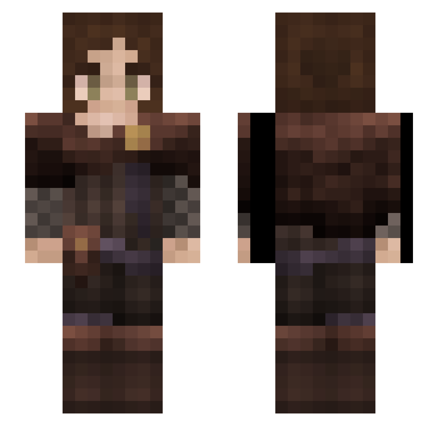 SoapDiaper Minecraft skin, front and back view