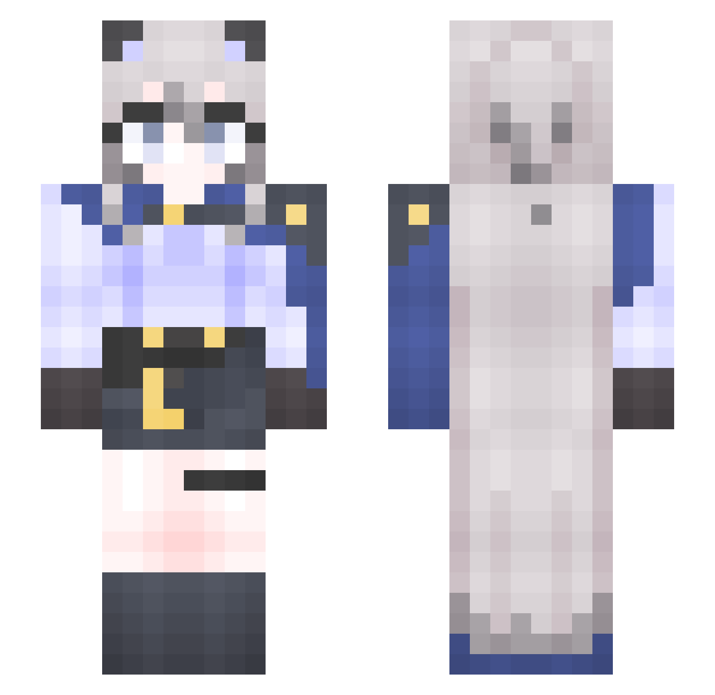 uuuang Minecraft skin, front and back view