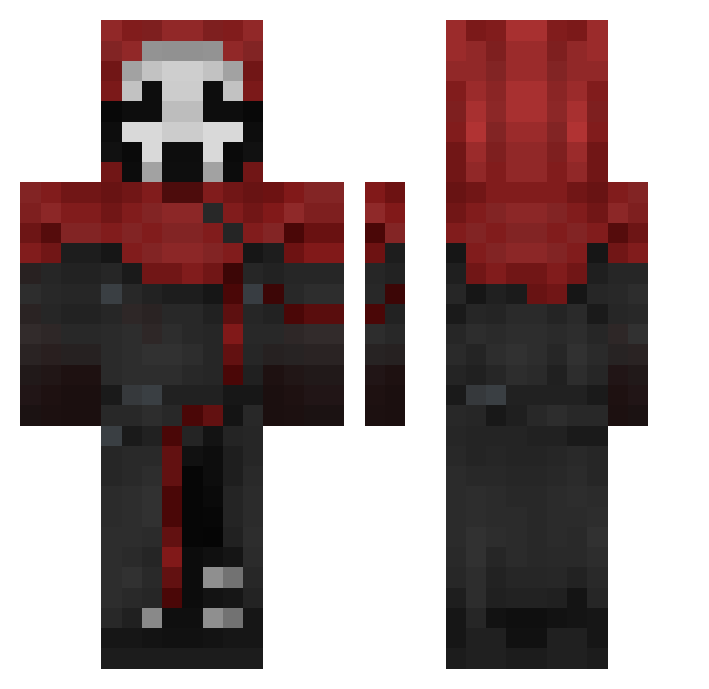 Der_Krieg Minecraft skin, front and back view