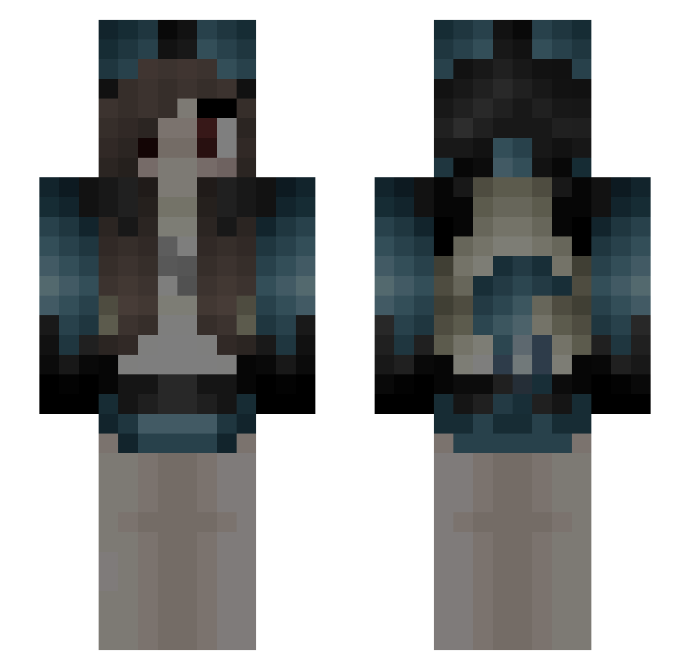 OMGSOBLATANT Minecraft skin, front and back view
