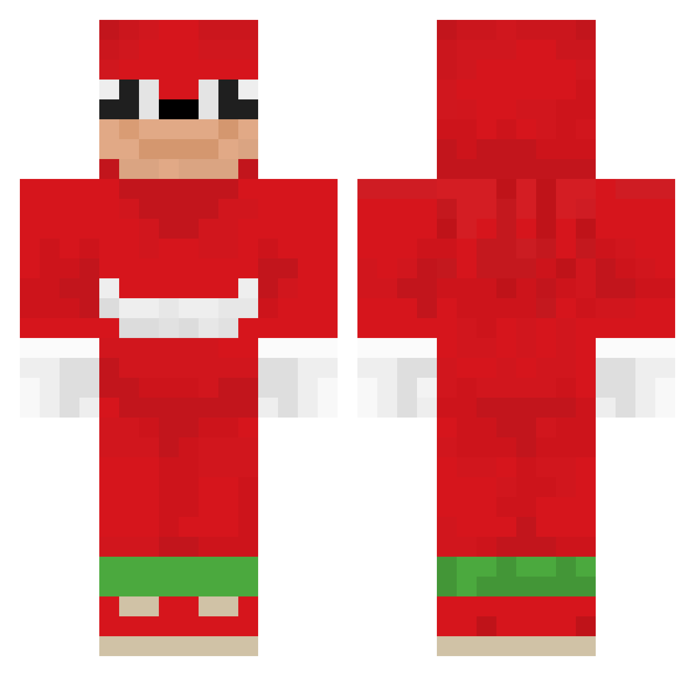 Hairbrushes Minecraft skin, front and back view