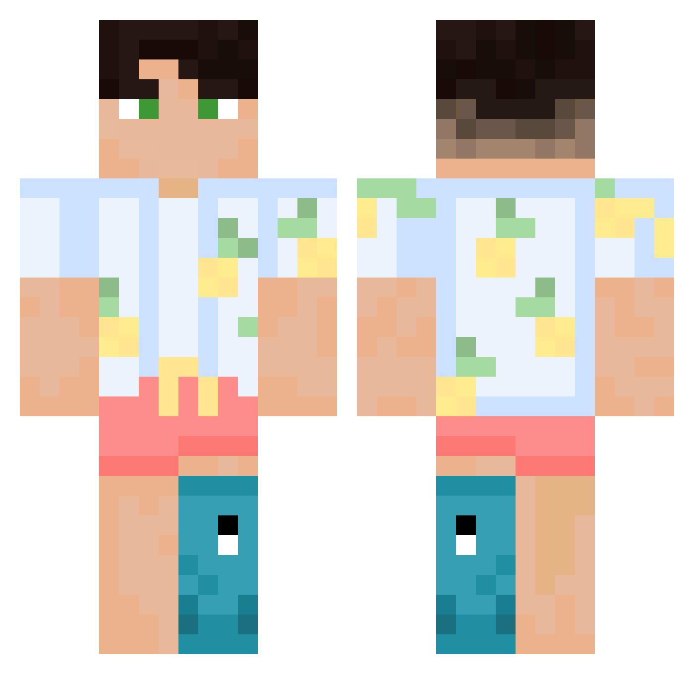 lu1szera Minecraft skin, front and back view