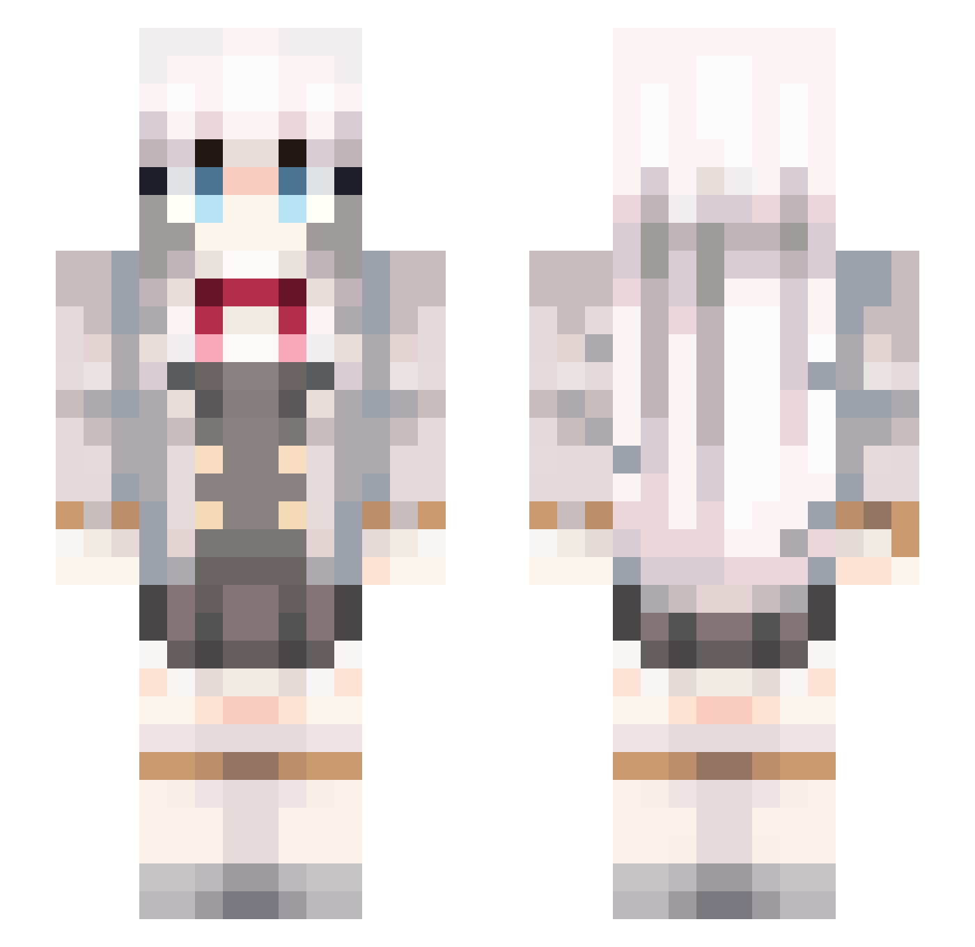 Yun_0U0 Minecraft skin, front and back view