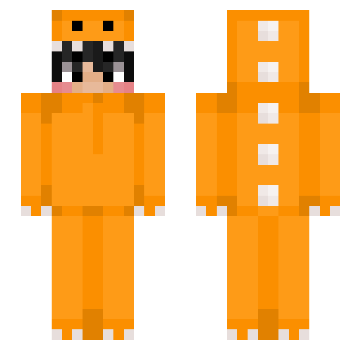 t8tn Minecraft skin, front and back view