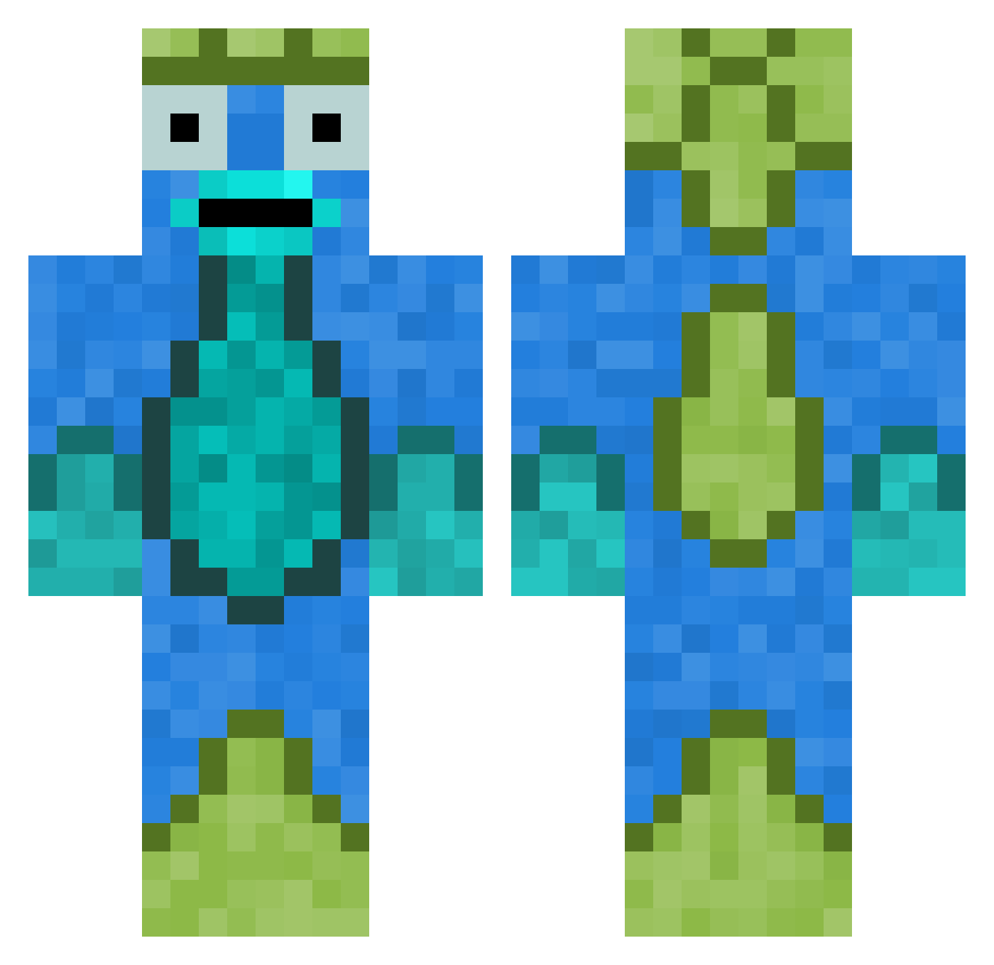 Fish__God369 Minecraft skin, front and back view