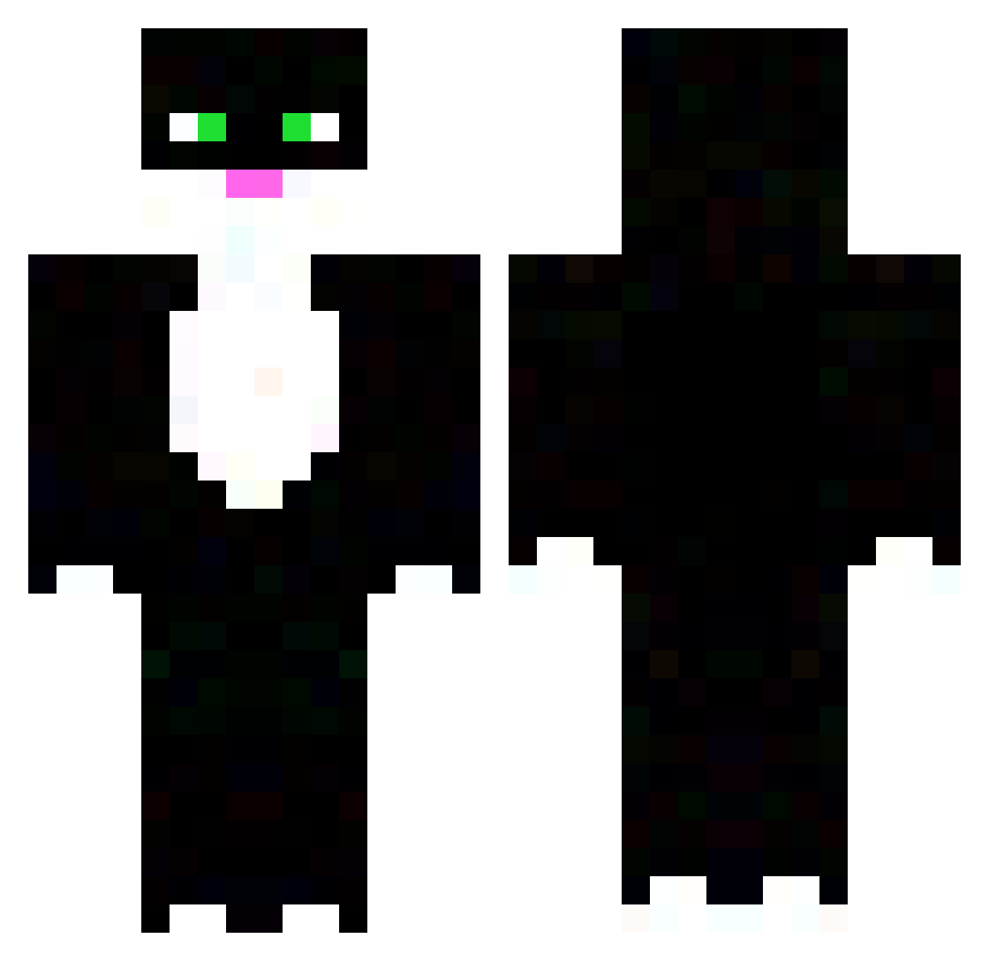 Shutting Minecraft skin, front and back view