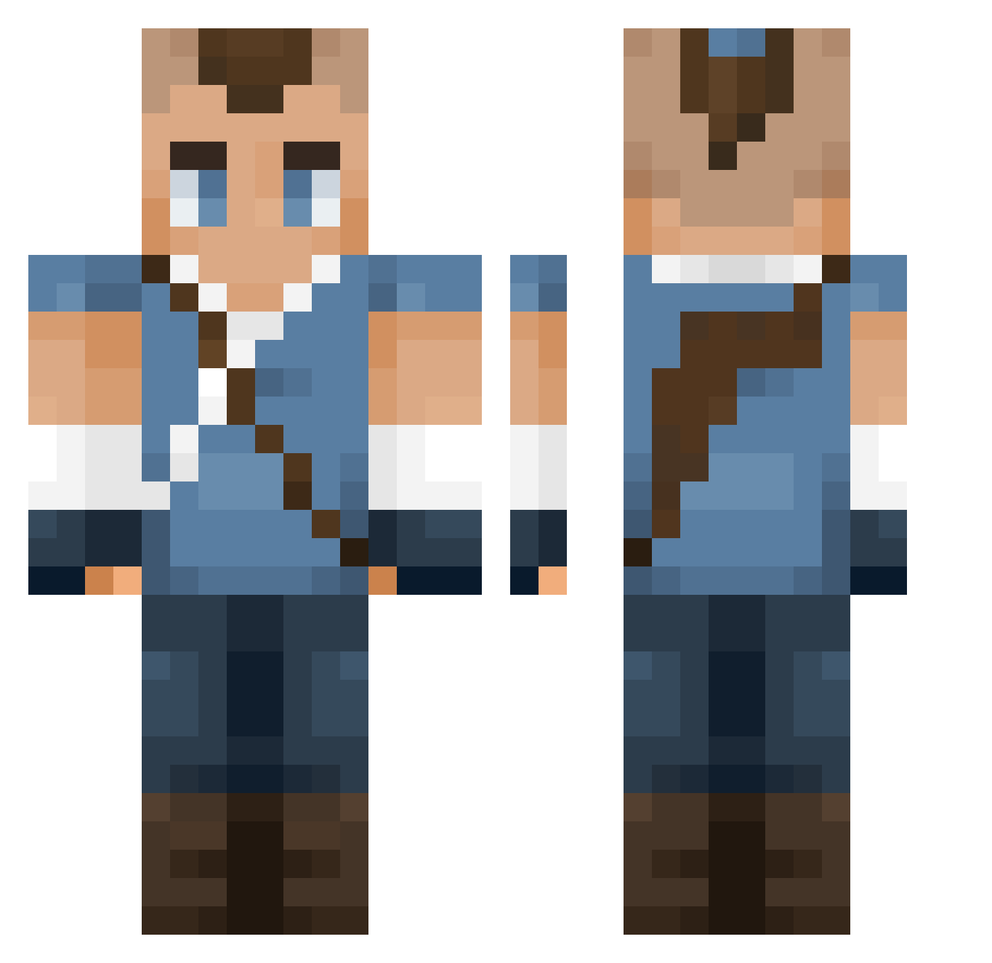 RobotZombie992 Minecraft skin, front and back view