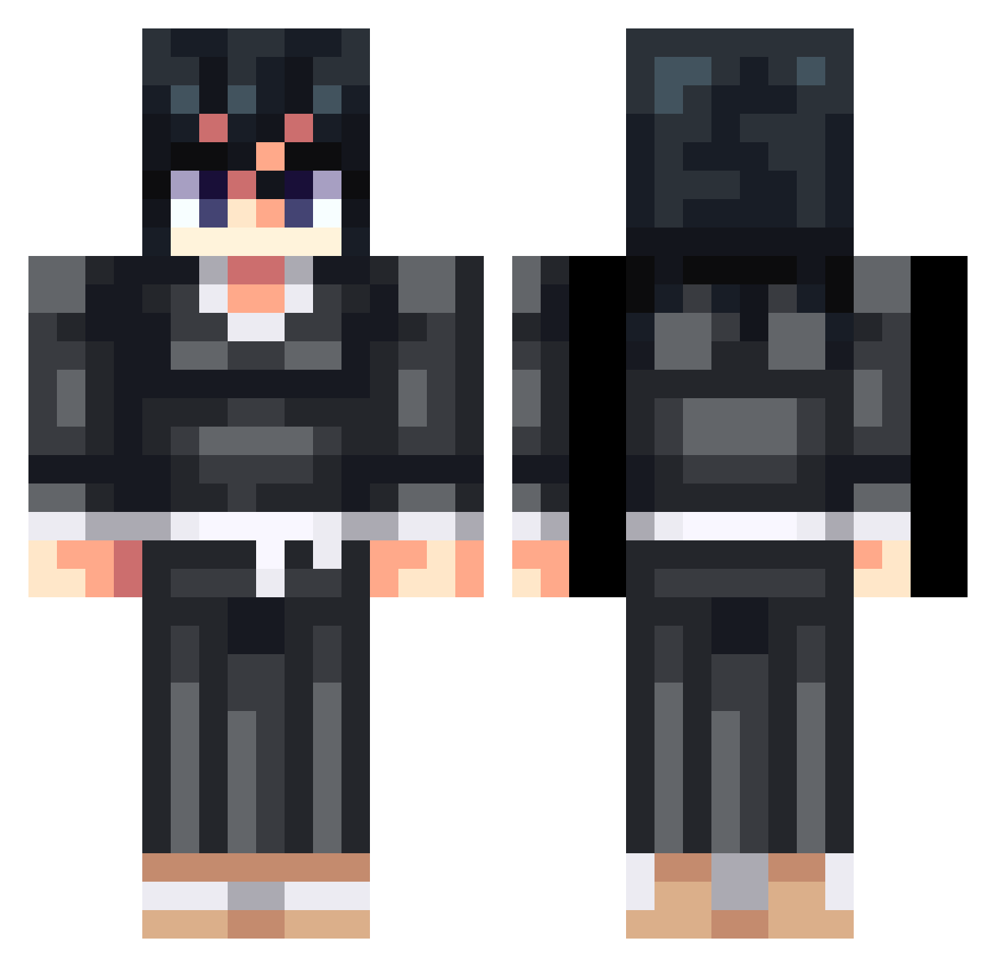 3165168936 Minecraft skin, front and back view