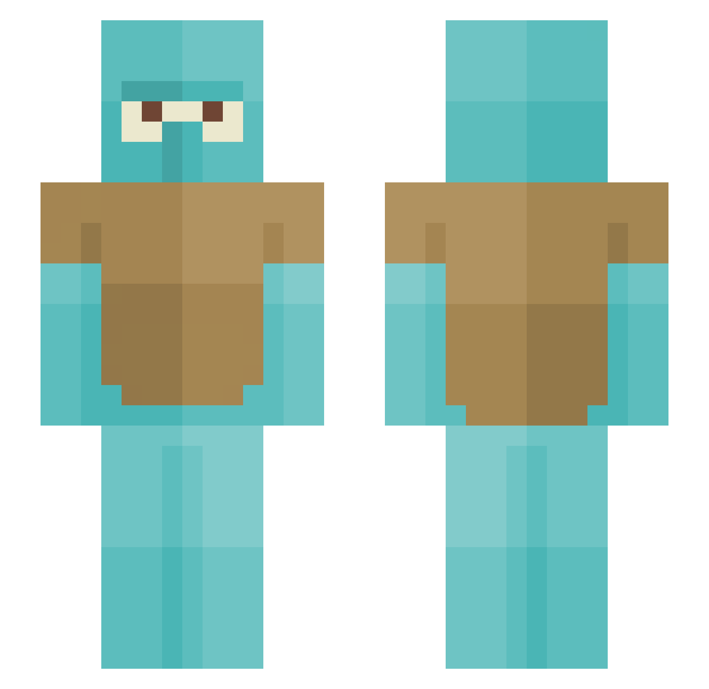 RURF Minecraft skin, front and back view