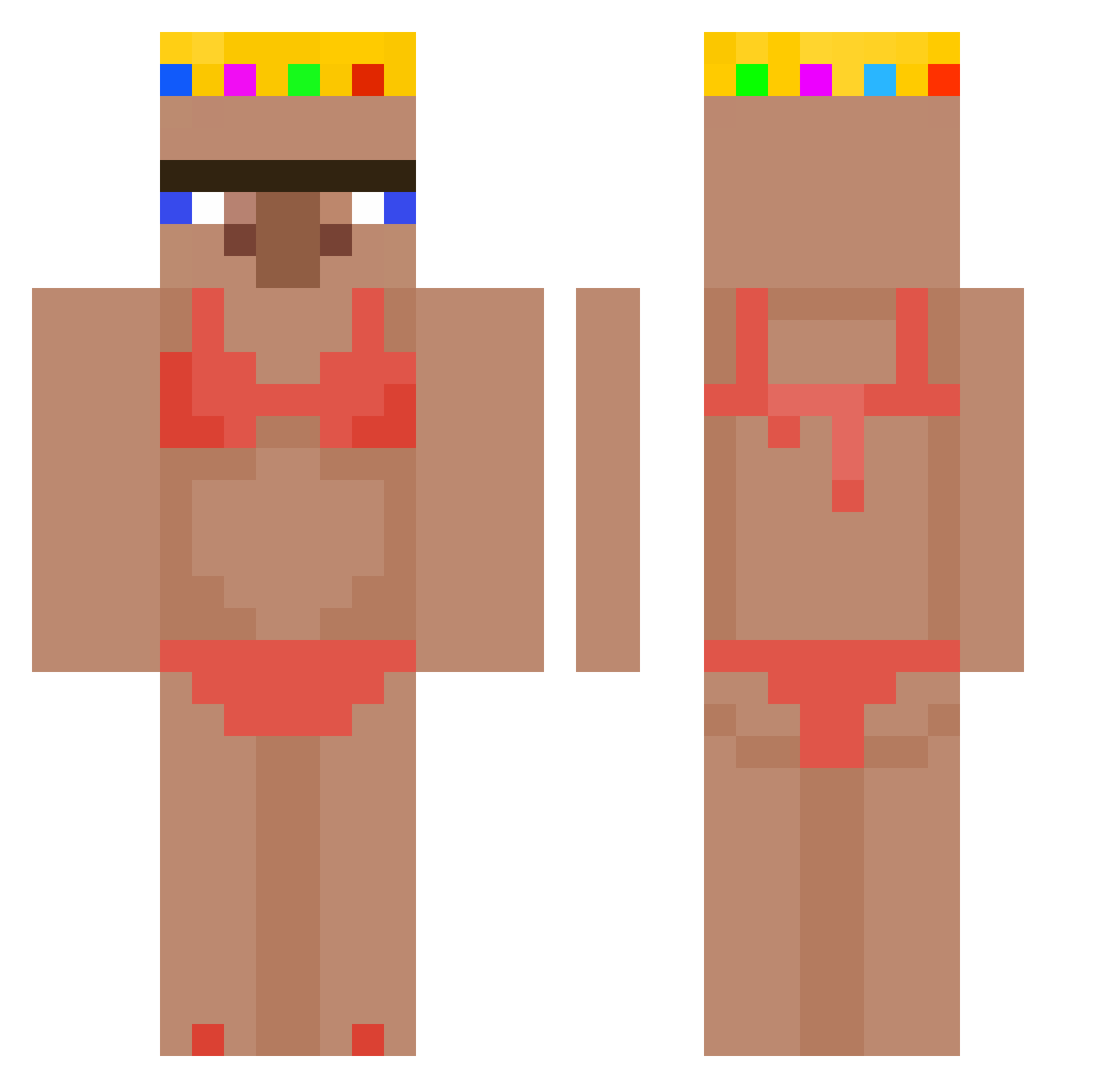 taffyclark Minecraft skin, front and back view
