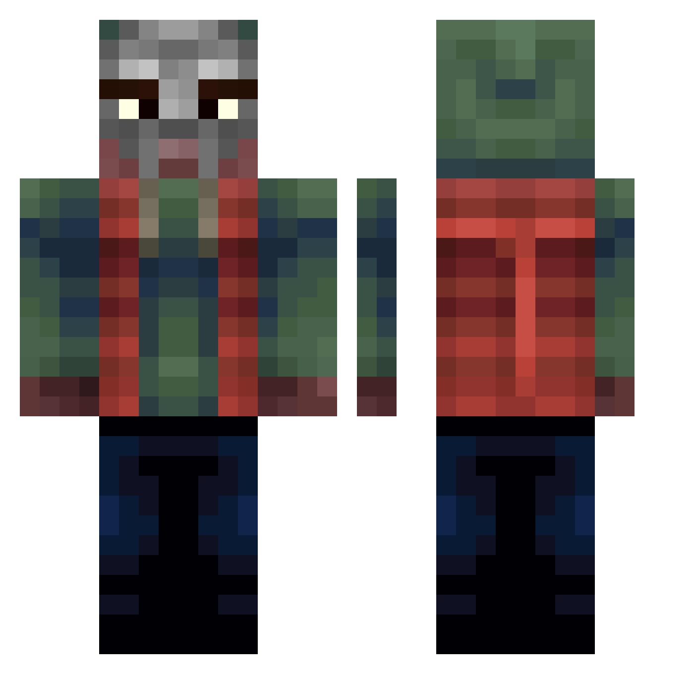 BANGchokolito Minecraft skin, front and back view