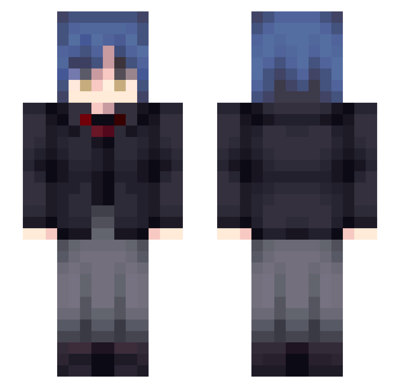 xici68 Minecraft skin, front and back view