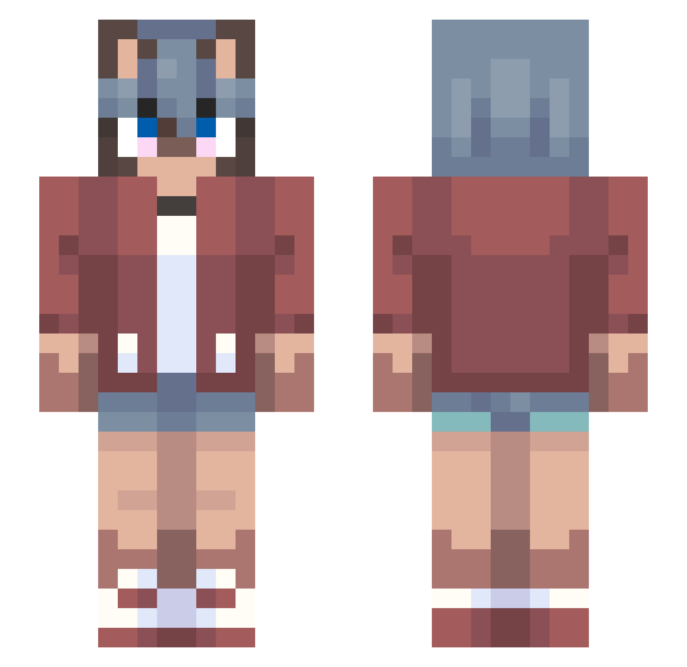 Darnex Minecraft skin, front and back view