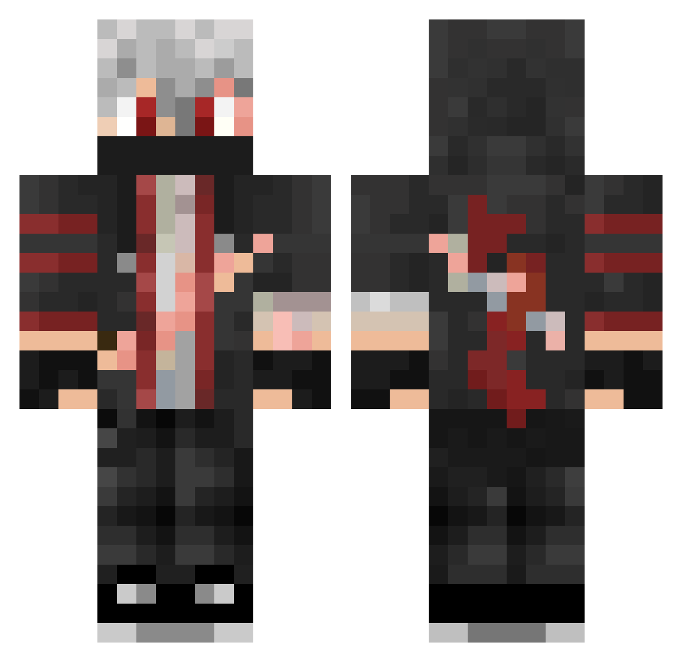 VermilionGrim Minecraft skin, front and back view